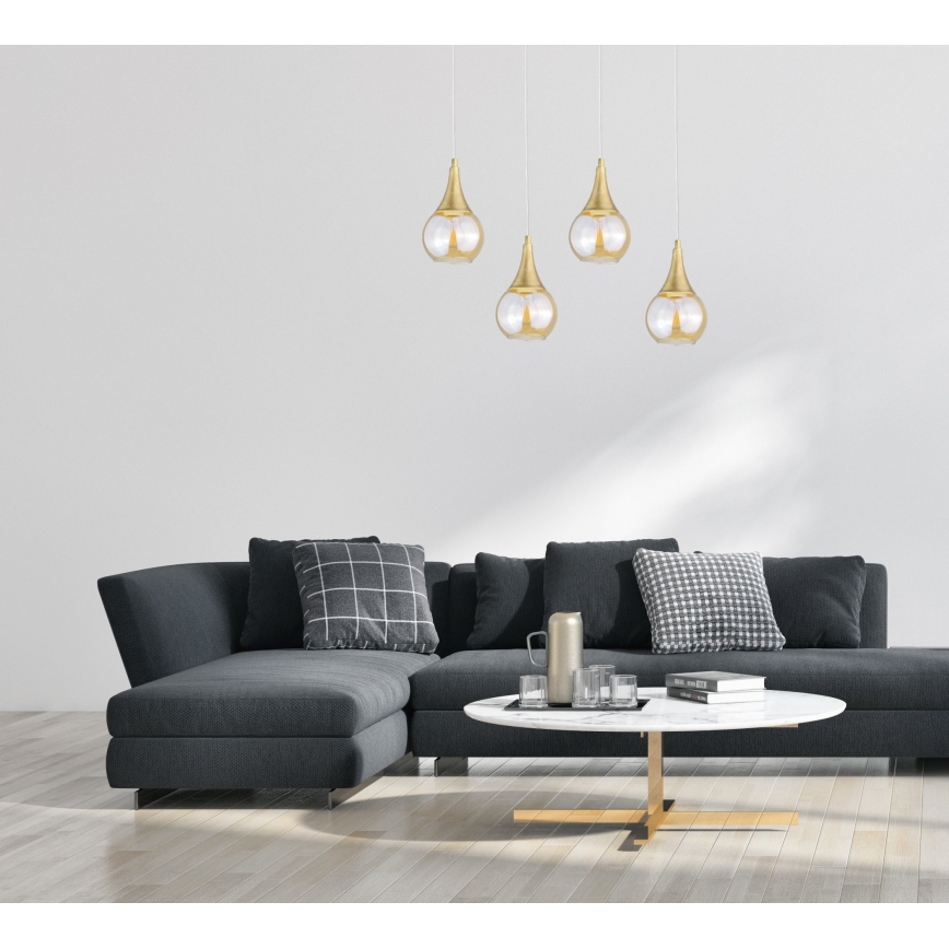 Candelabro suspenso LACRIMA WHITE 4xE27/60W/230V