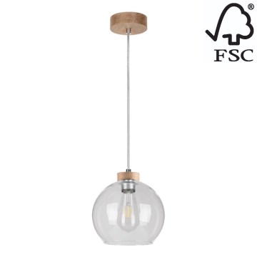 Candelabro suspenso LAGUNA 1xE27/60W/230V carvalho - certificado por FSC