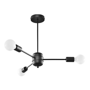 Candelabro suspenso LANGO 3xE27/60W/230V preto