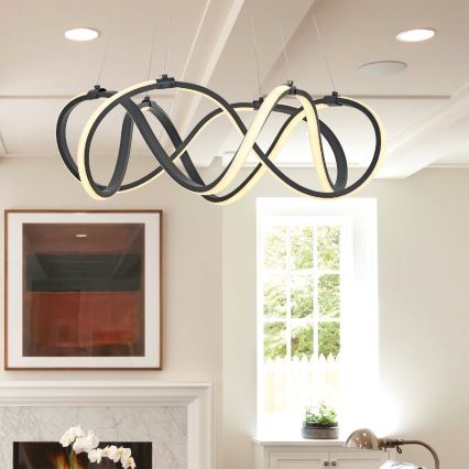 Candelabro suspenso LED 2xLED/27W/230V 3000/4000/6000K preto