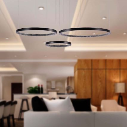 Candelabro suspenso LED 3xLED/19W/230V 3000K preto