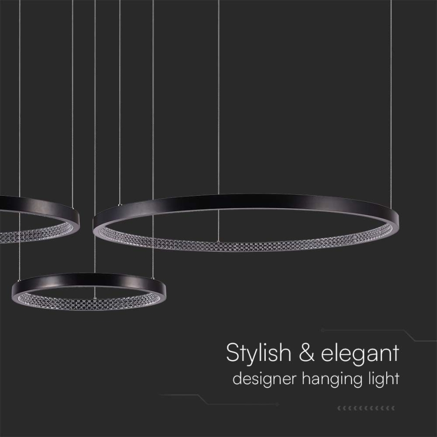 Candelabro suspenso LED 3xLED/19W/230V 4000K preto