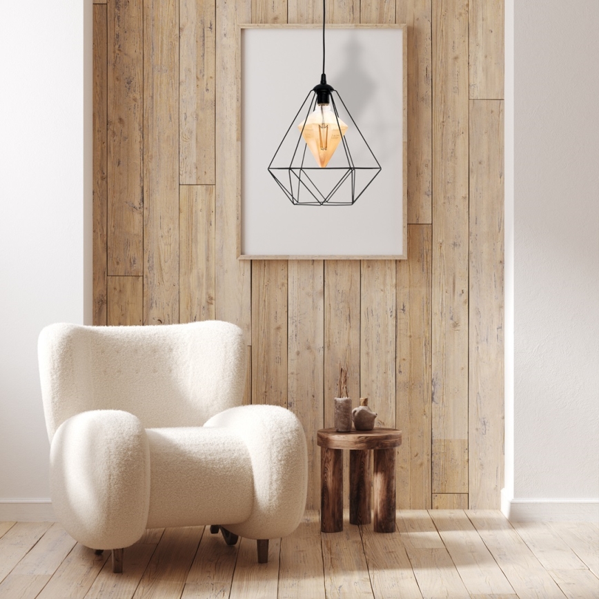 Candelabro suspenso LED ALAMBRE 1xE27/4W/230V preto