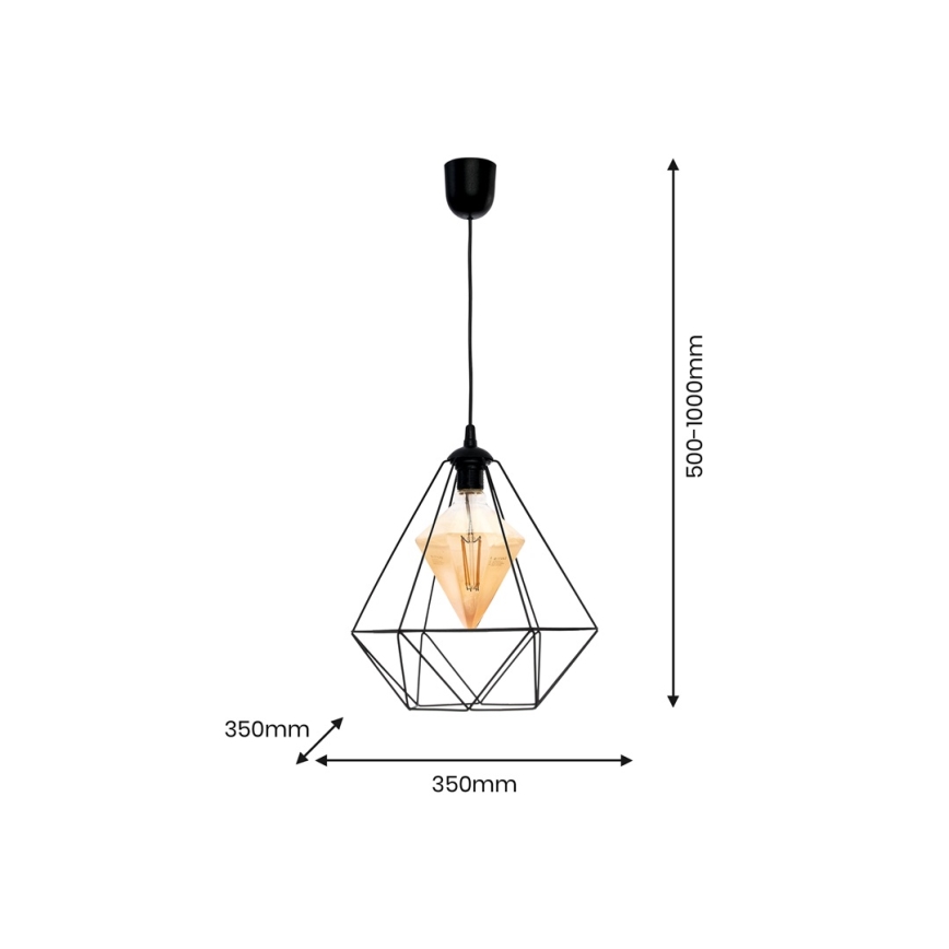 Candelabro suspenso LED ALAMBRE 1xE27/4W/230V preto