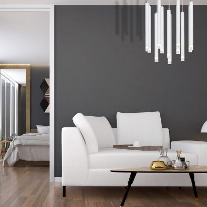 Candelabro suspenso LED ALBA 12xLED/1W/230V branco