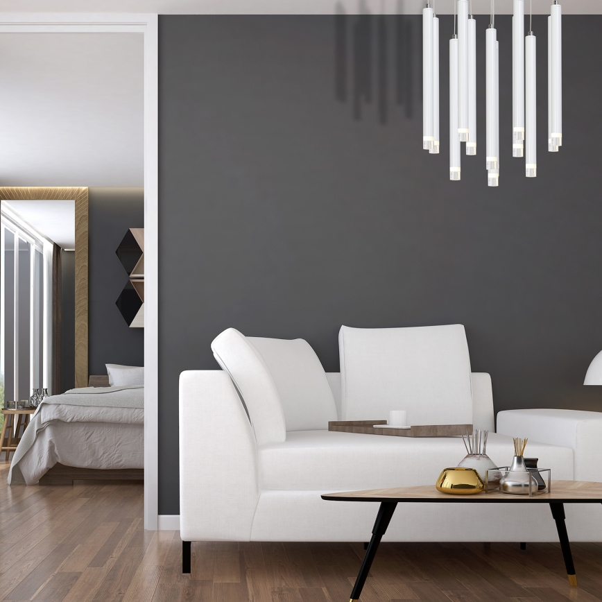 Candelabro suspenso LED ALBA 12xLED/1W/230V branco