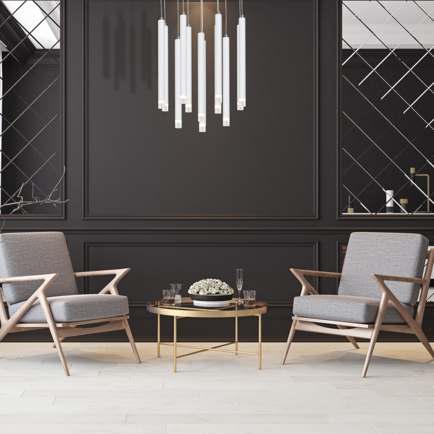 Candelabro suspenso LED ALBA 12xLED/1W/230V branco