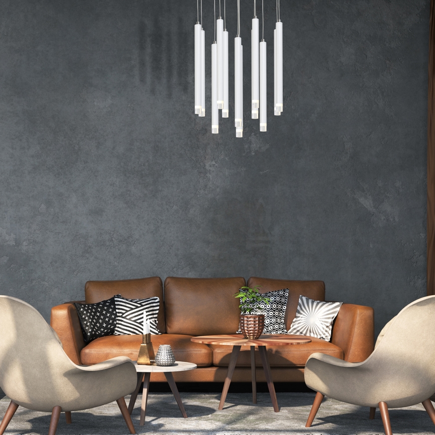 Candelabro suspenso LED ALBA 12xLED/1W/230V branco