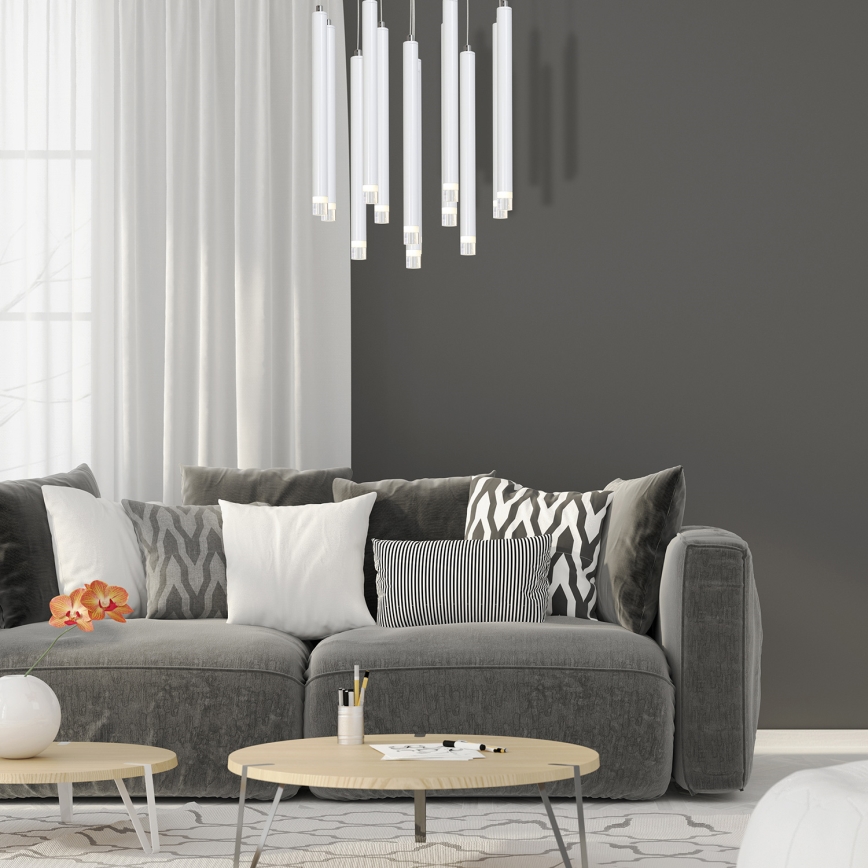Candelabro suspenso LED ALBA 12xLED/1W/230V branco