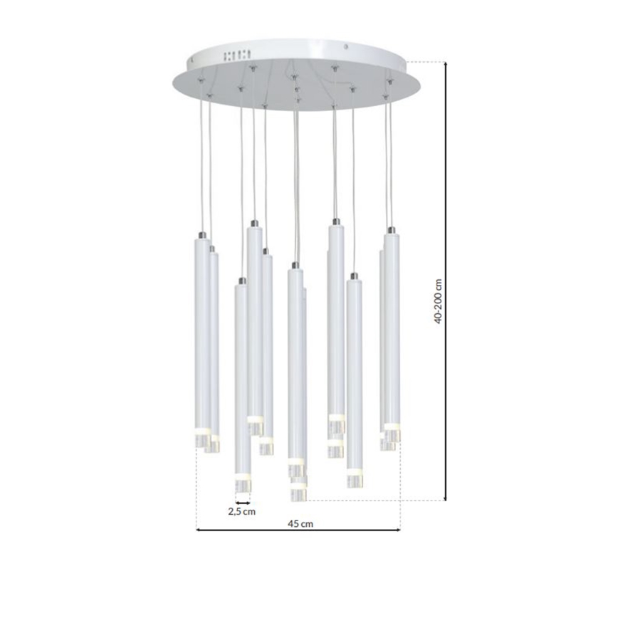 Candelabro suspenso LED ALBA 12xLED/1W/230V branco