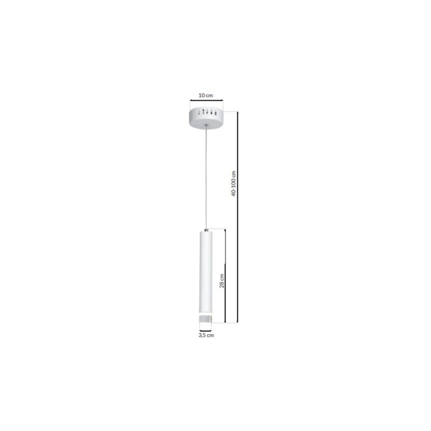 Candelabro suspenso LED ALBA 1xLED/5W/230V branco