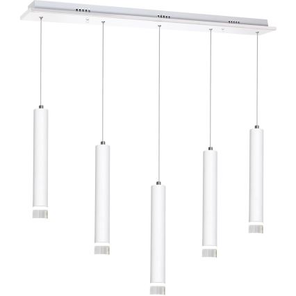 Candelabro suspenso LED ALBA 5xLED/25W/230V branco