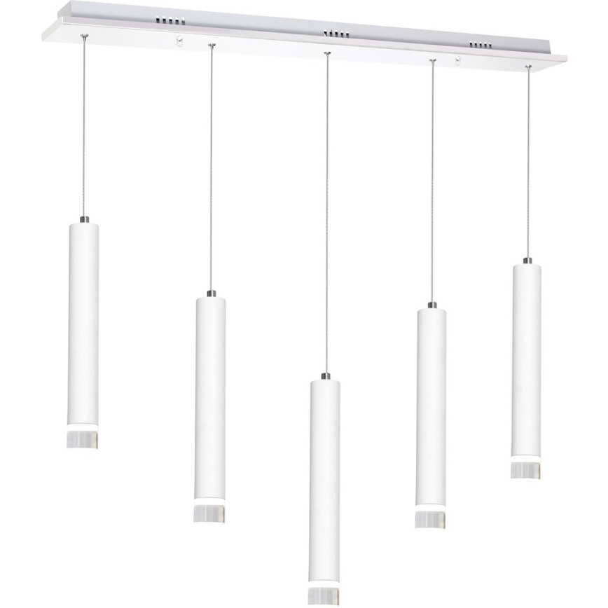 Candelabro suspenso LED ALBA 5xLED/25W/230V branco