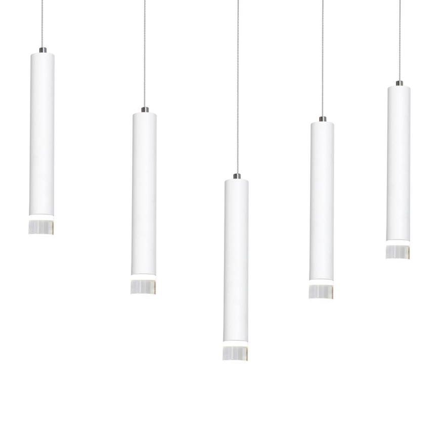 Candelabro suspenso LED ALBA 5xLED/25W/230V branco