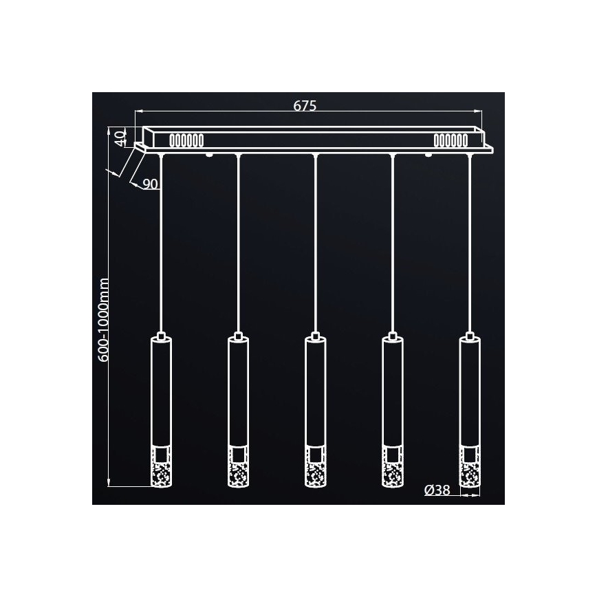 Candelabro suspenso LED ALBA 5xLED/25W/230V branco