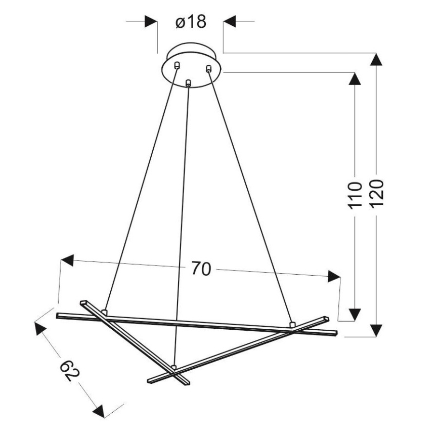 Candelabro suspenso LED ANDROS LED/30W/230V