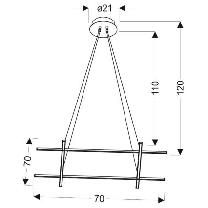 Candelabro suspenso LED ANDROS LED/40W/230V