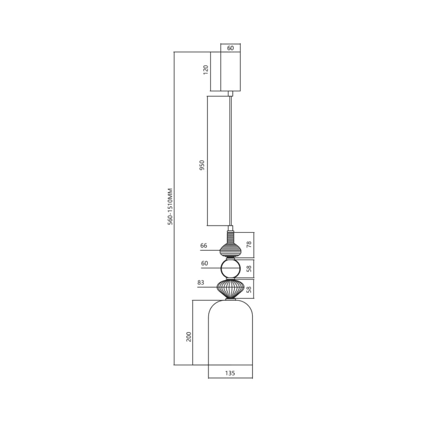 Candelabro suspenso LED ARTE LED/12W/230V diâmetro 13 cm latão