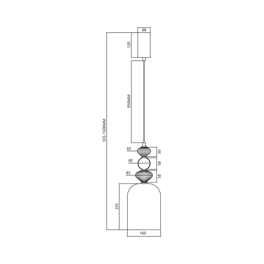 Candelabro suspenso LED ARTE LED/12W/230V diâmetro 16 cm latão