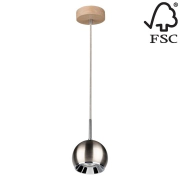 Candelabro suspenso LED BALL WOOD 1xGU10/5W/230V carvalho mate - certificado por FSC