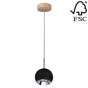 Candelabro suspenso LED BALL WOOD 1xGU10/5W/230V carvalho mate - certificado por FSC