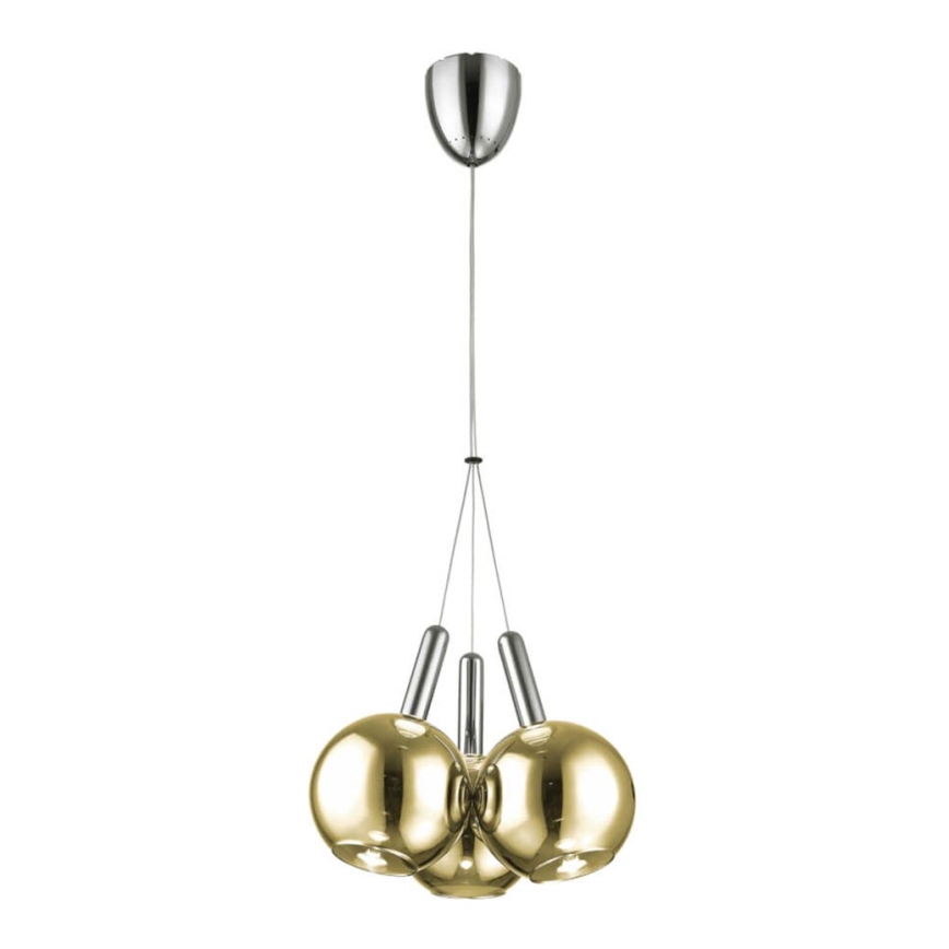 Candelabro suspenso LED BALLS 3xLED/5W230V dourado/cromado mate