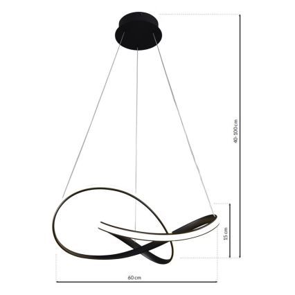 Candelabro suspenso LED CAPPIO LED/36W/230V preto