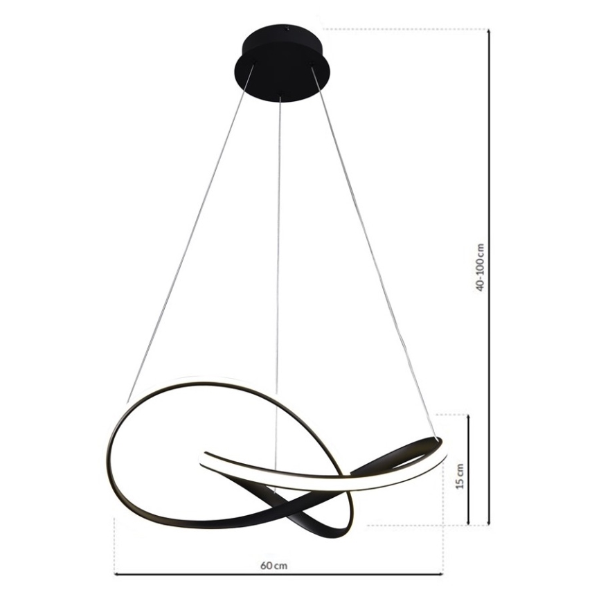Candelabro suspenso LED CAPPIO LED/36W/230V preto