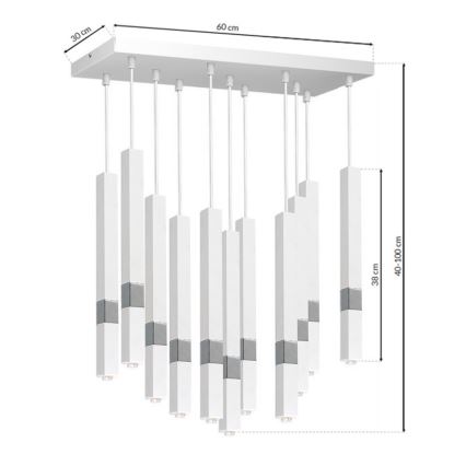 Candelabro suspenso LED CASTRO 11xG9/7W/230V