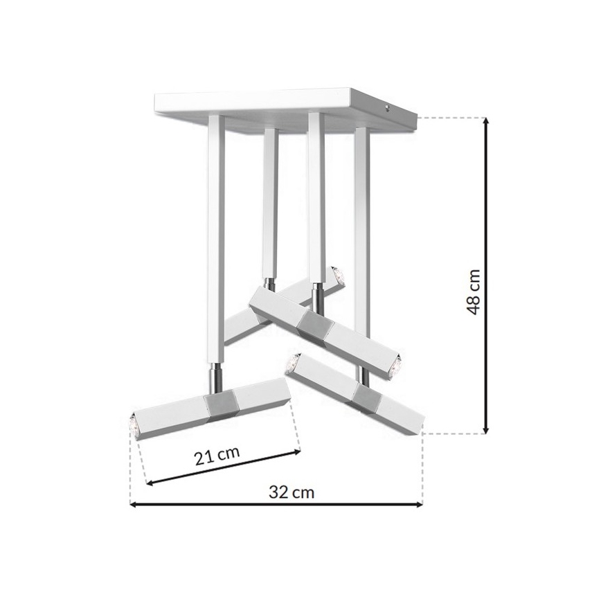 Candelabro suspenso LED CASTRO 4xG9/7W/230V