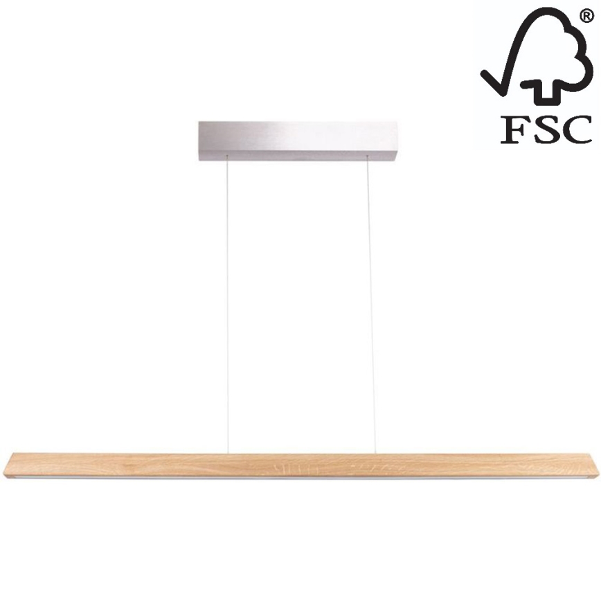 Candelabro suspenso LED com regulação DEROTT 3xLED/14W/230V carvalho – FSC certificado