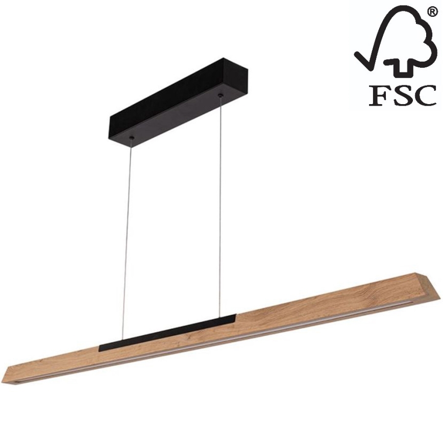 Candelabro suspenso LED com regulação JONAS LED/16,5W/230V carvalho – FSC certificado