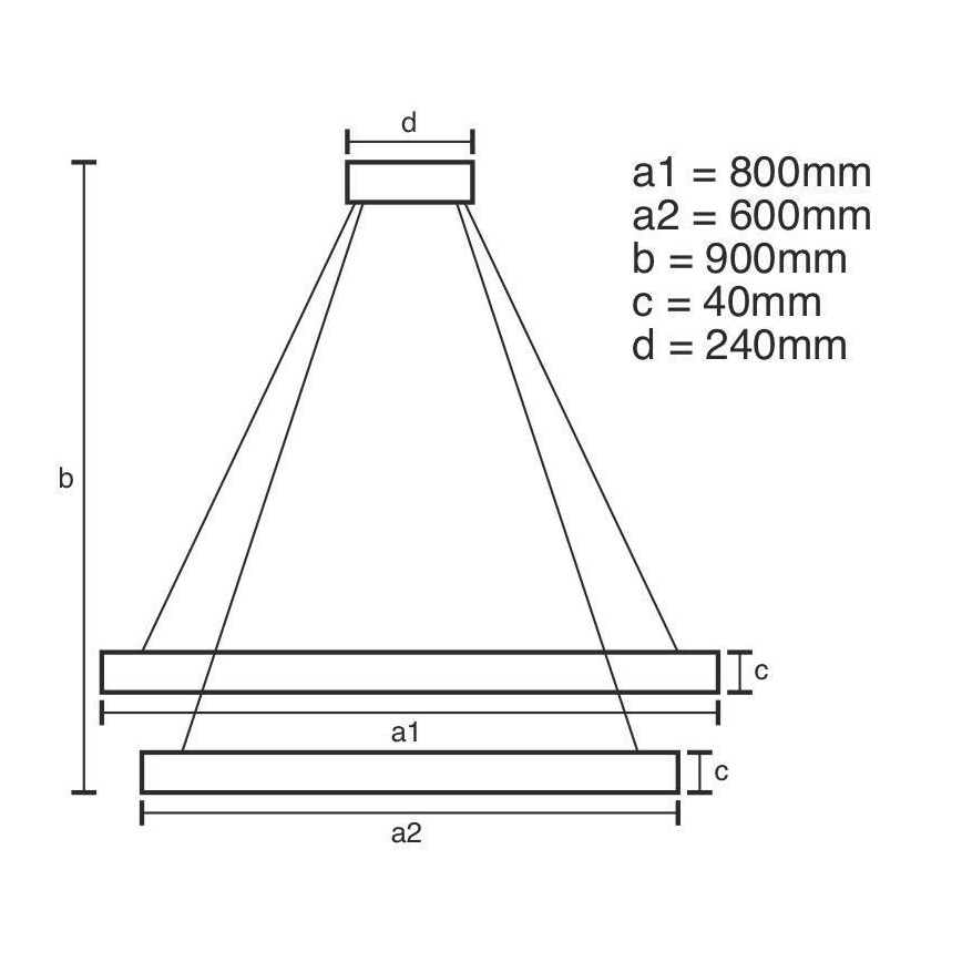 Candelabro suspenso LED com regulação LED/100W/230V 3000-6500K + controlo remoto