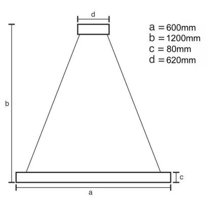 Candelabro suspenso LED com regulação LED/100W/230V 3000-6500K + controlo remoto