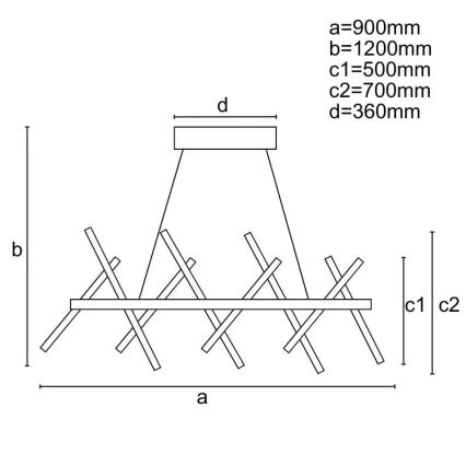 Candelabro suspenso LED com regulação LED/100W/230V 3000-6500K + controlo remoto