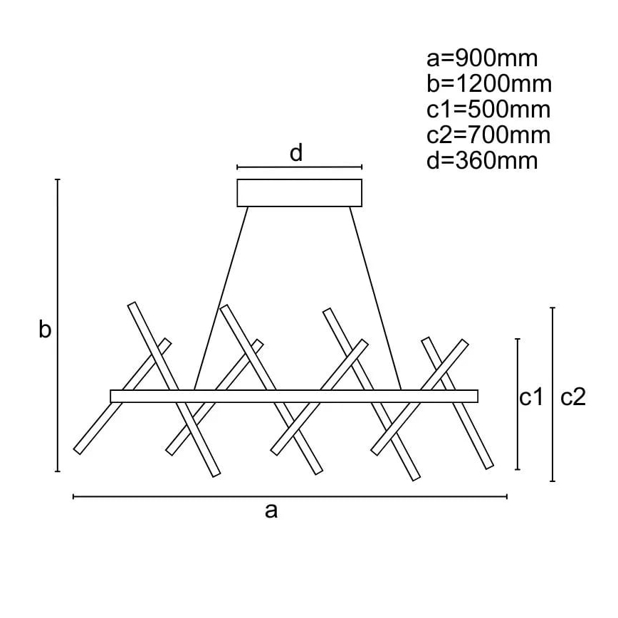 Candelabro suspenso LED com regulação LED/100W/230V 3000-6500K + controlo remoto