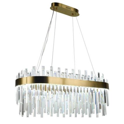 Candelabro suspenso de cristal LED com regulação LED/100W/230V 3000-6500K dourada + controlo remoto