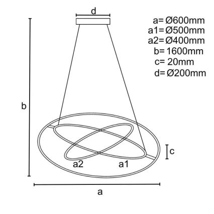 Candelabro suspenso LED com regulação LED/105W/230V 3000-6500K + controlo remoto