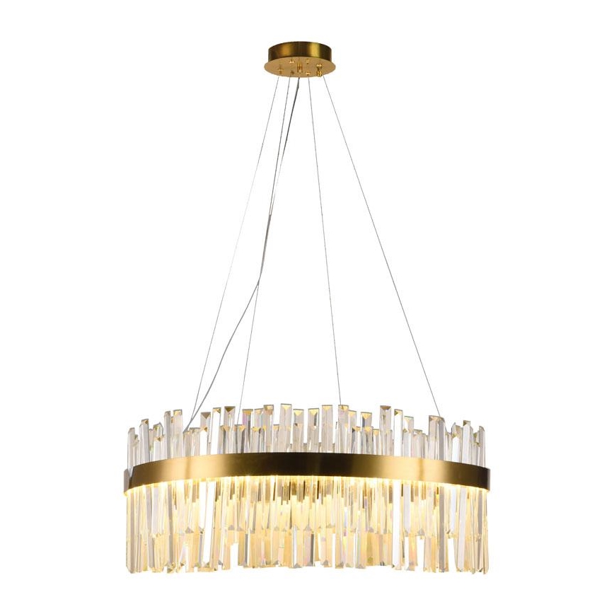 Candelabro suspenso de cristal LED com regulação LED/110W/230V 3000-6500K dourada + controlo remoto
