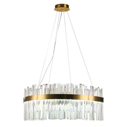 Candelabro suspenso de cristal LED com regulação LED/110W/230V 3000-6500K dourada + controlo remoto