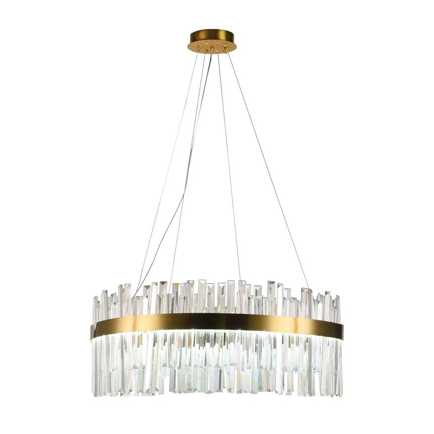 Candelabro suspenso de cristal LED com regulação LED/110W/230V 3000-6500K dourada + controlo remoto