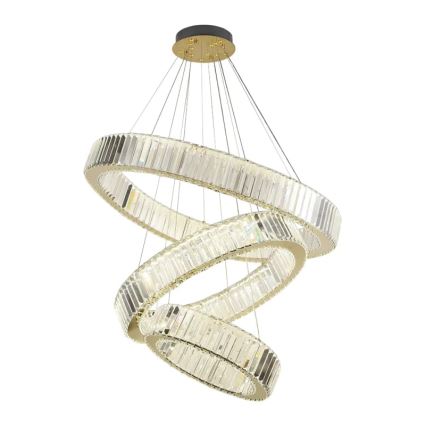 Candelabro suspenso de cristal LED com regulação LED/115W/230V 3000-6500K cromado/dourada + controlo remoto