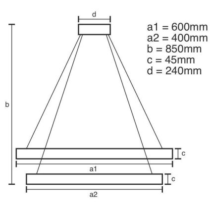Candelabro suspenso LED com regulação LED/120W/230V 3000-6500K + controlo remoto