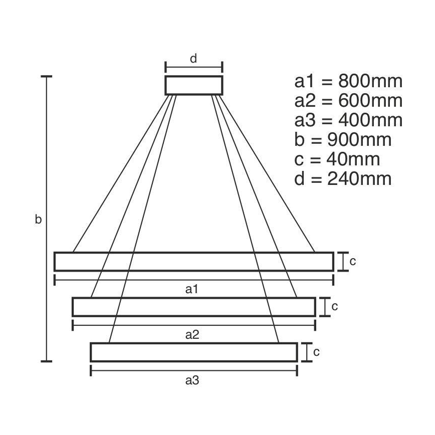 Candelabro suspenso LED com regulação LED/125W/230V 3000-6500K + controlo remoto