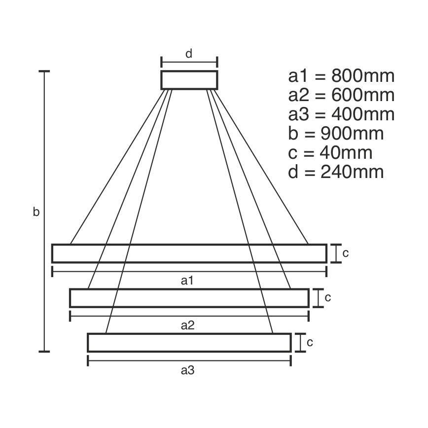 Candelabro suspenso LED com regulação LED/125W/230V 3000-6500K + controlo remoto