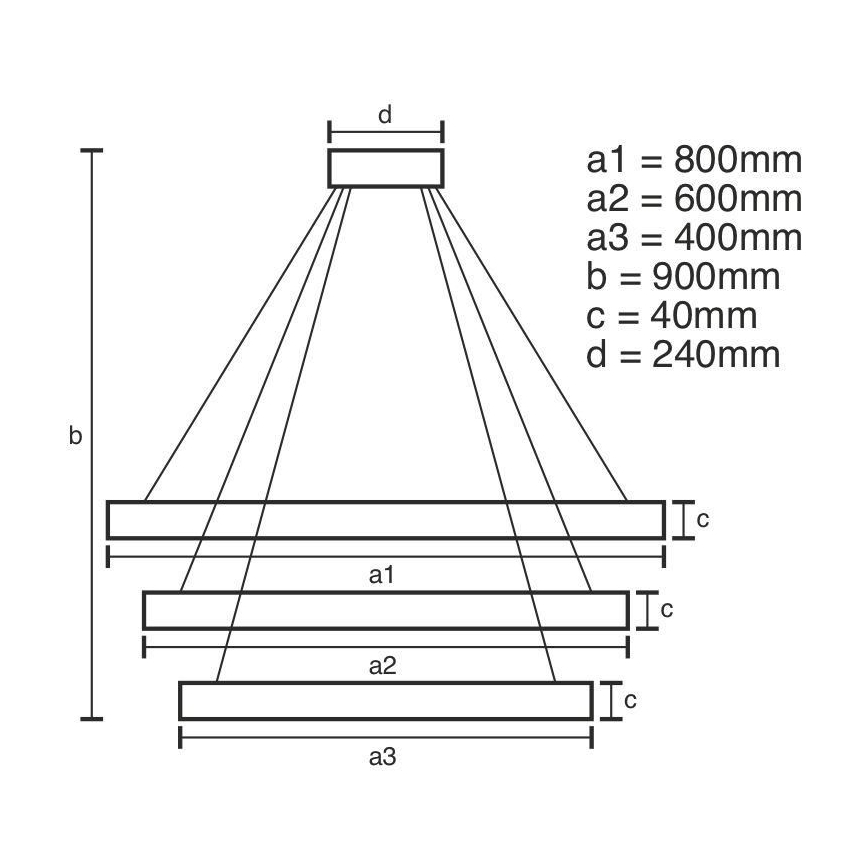 Candelabro suspenso LED com regulação LED/125W/230V 3000-6500K + controlo remoto