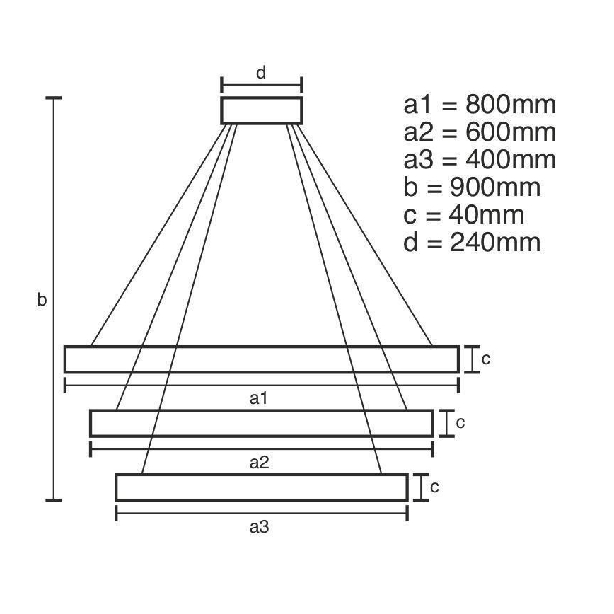 Candelabro suspenso LED com regulação LED/125W/230V 3000-6500K + controlo remoto