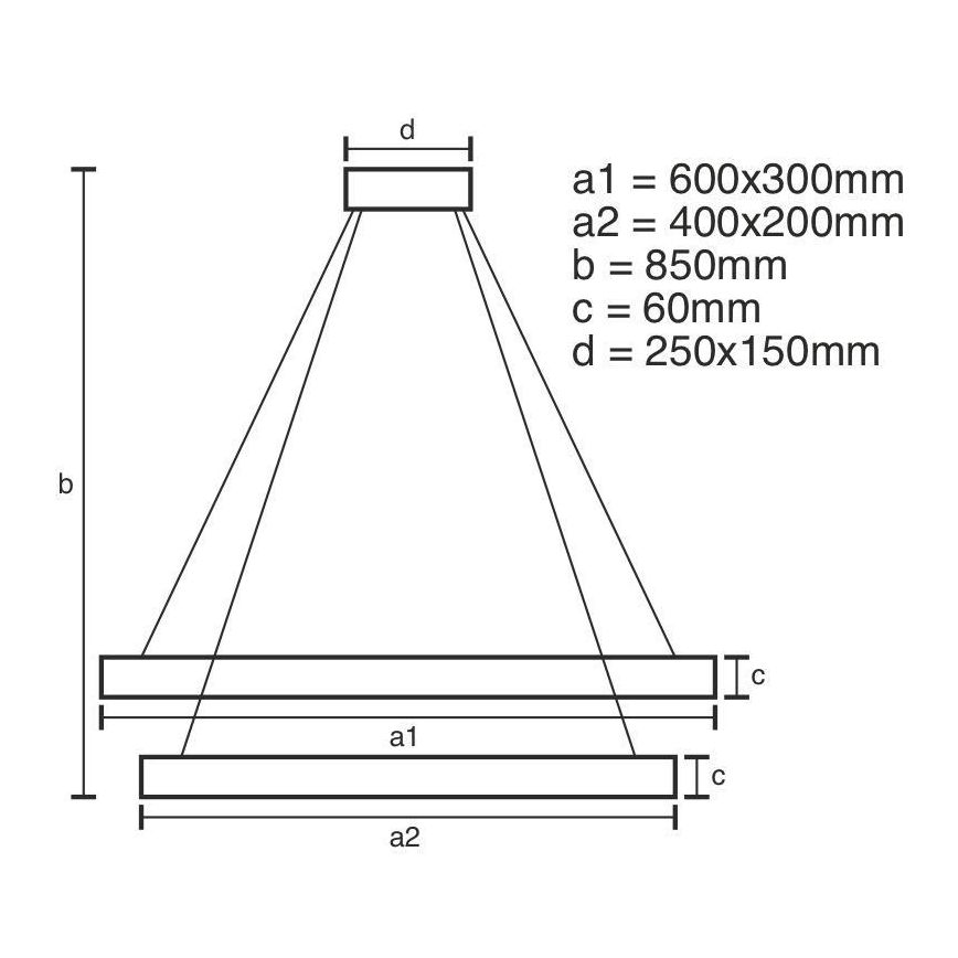 Candelabro suspenso LED com regulação LED/130W/230V 3000-6500K + controlo remoto