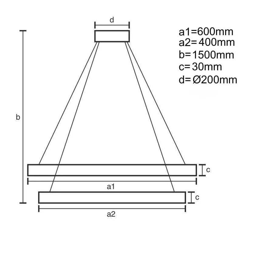 Candelabro suspenso LED com regulação LED/130W/230V 3000-6500K + controlo remoto