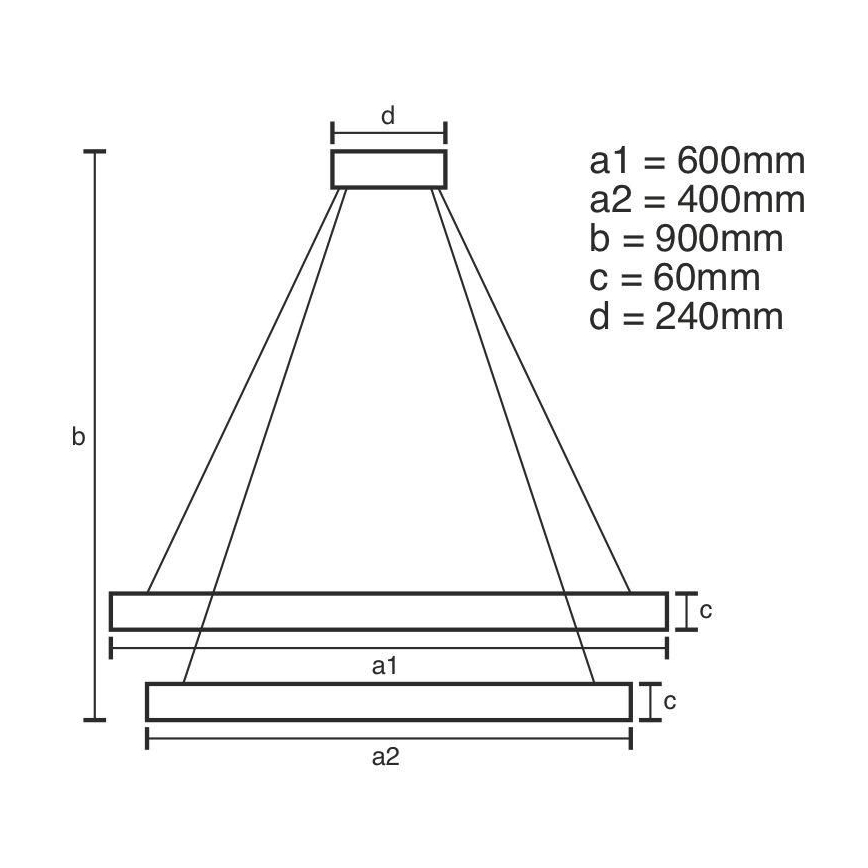 Candelabro suspenso LED com regulação LED/135W/230V 3000-6500K + controlo remoto